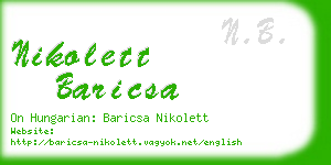 nikolett baricsa business card